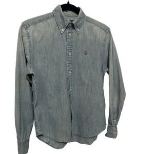 Ralph Lauren Sport Boys Chambray Denim Button-Down Shirt – Size 6
